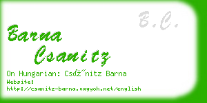 barna csanitz business card